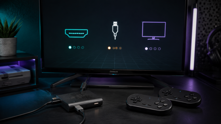 Retro game stick HDMI, power, and controller troubleshooting setup